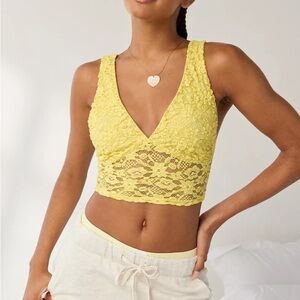 Urban Outfitters Yellow Lace V-Neck Bralette